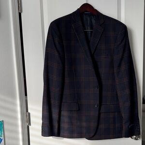 Stafford Dark Plaid Blazer Wool